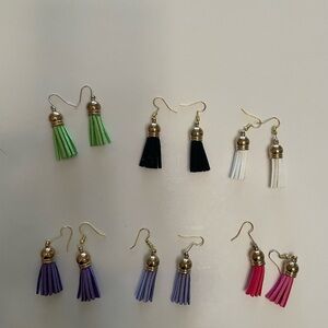 Handmade Tassel Earrings Set - Multicolor